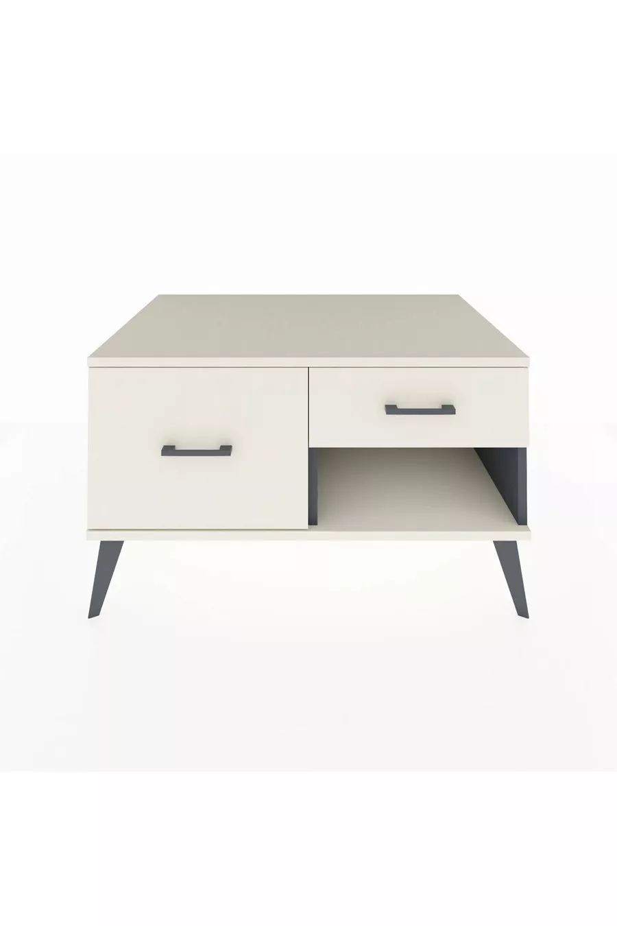 Commode Kronos 2 tiroirs Anthracite-Pierre de lune